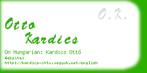otto kardics business card