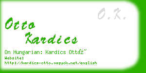 otto kardics business card